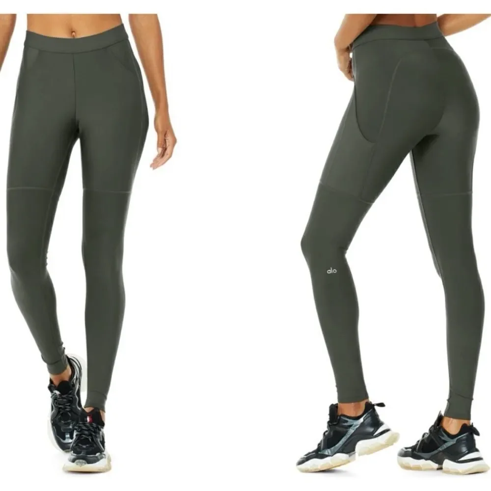 ALO Yoga High-Waist 4 Pocket Utility Legging Dark Cactus Size S / Exellent